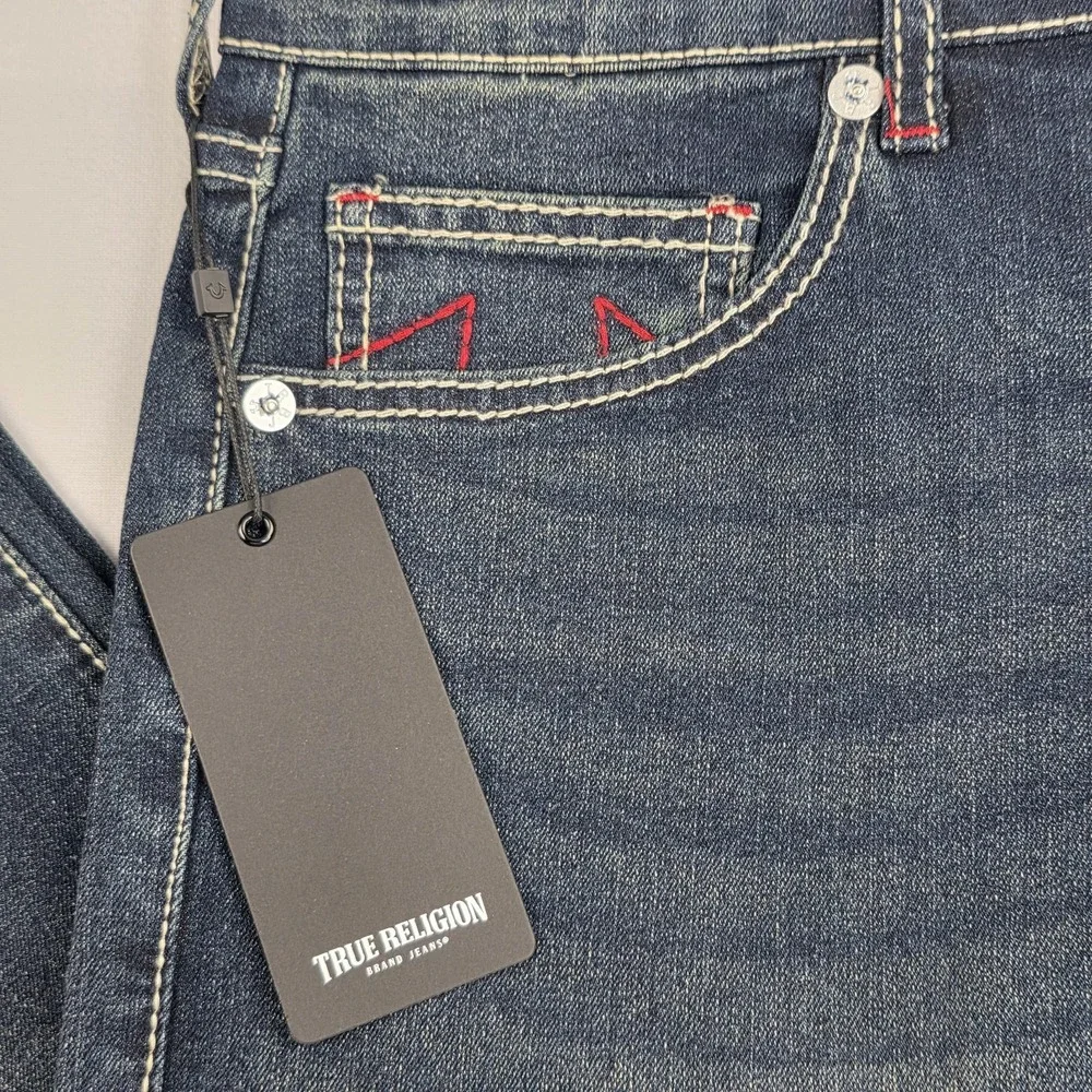 True Religion Jeans Mens Size 31 Geno Big T Relaxed Slim Dark Hawks Eye Wash New